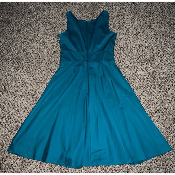 Amanda Smith Petite‎ Teal A line dress size 8 petite - Picture 6 of 9